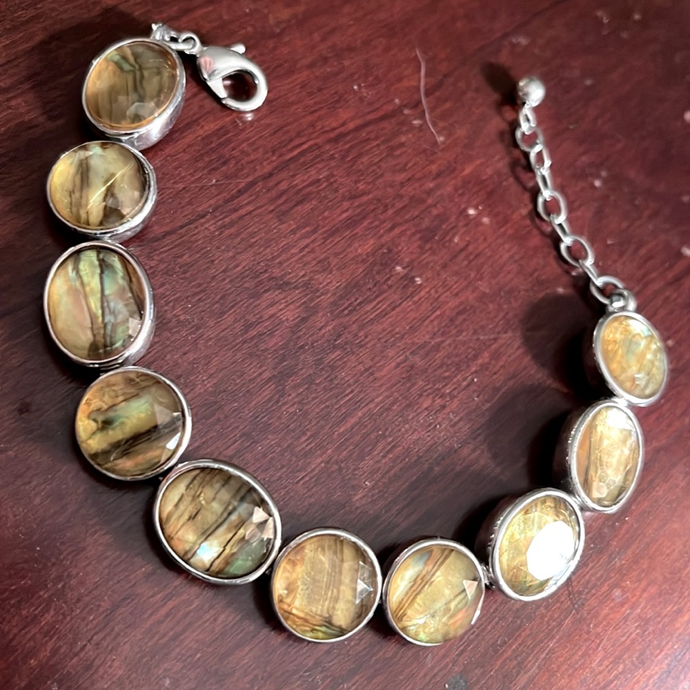 Abalone silver bracelet